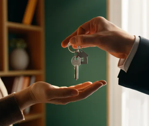 key handed off in a house