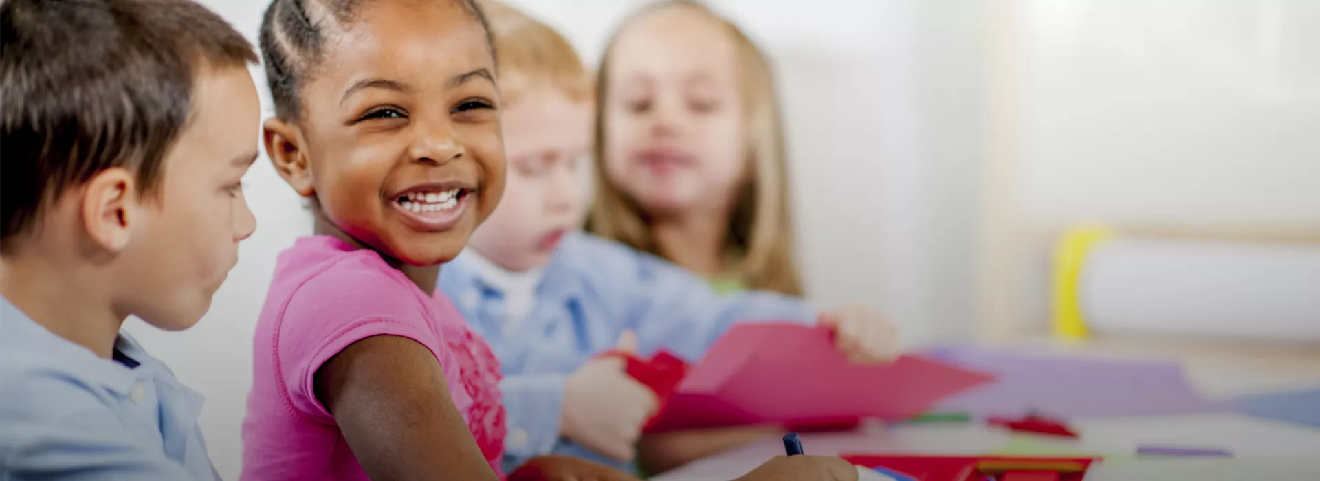 Preschool children doing arts and crafts