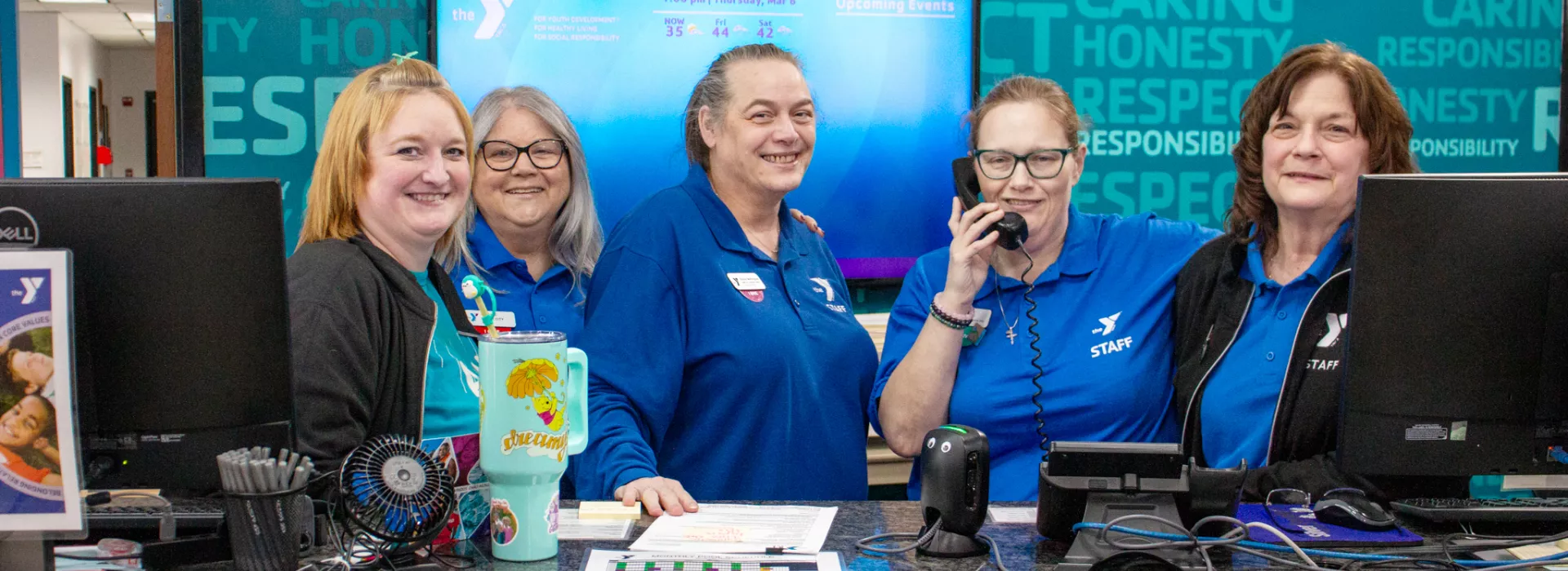 staff at welcome desk